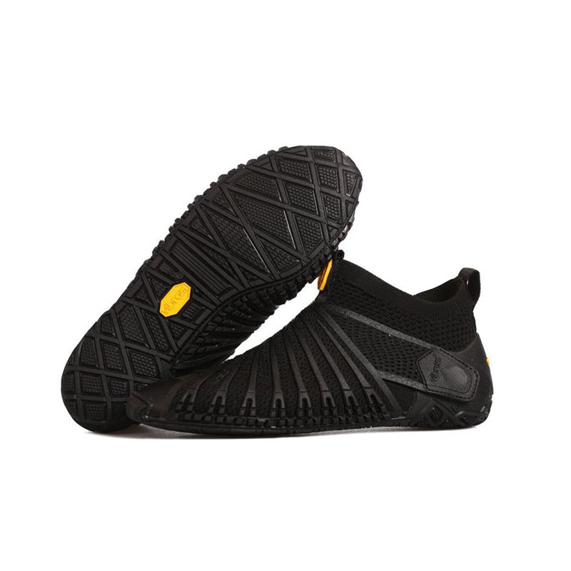 Vibram Furoshiki Knit High Férfi Cipő - Fekete HRVN388